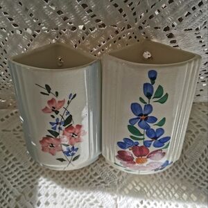 Vintage Wall Pockets/ Flower Vases